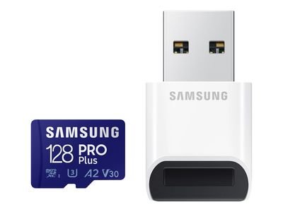 Samsung Flash-Card inkl. USB-Adapter PRO Plus MB-MD128KB - microSDXC UHS-I - 128 GB