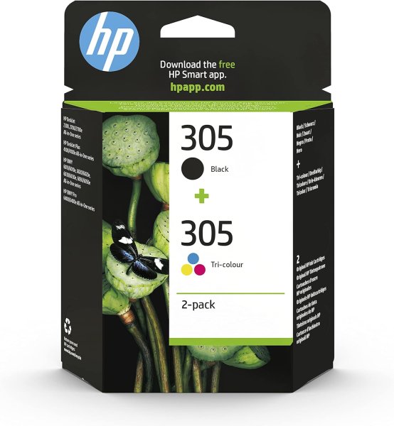 HP Druckerfarbe 305, 2ml, schwarz, cyan, magenta, gelb